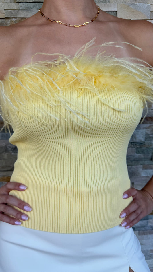 Honey Blossom Feather Top